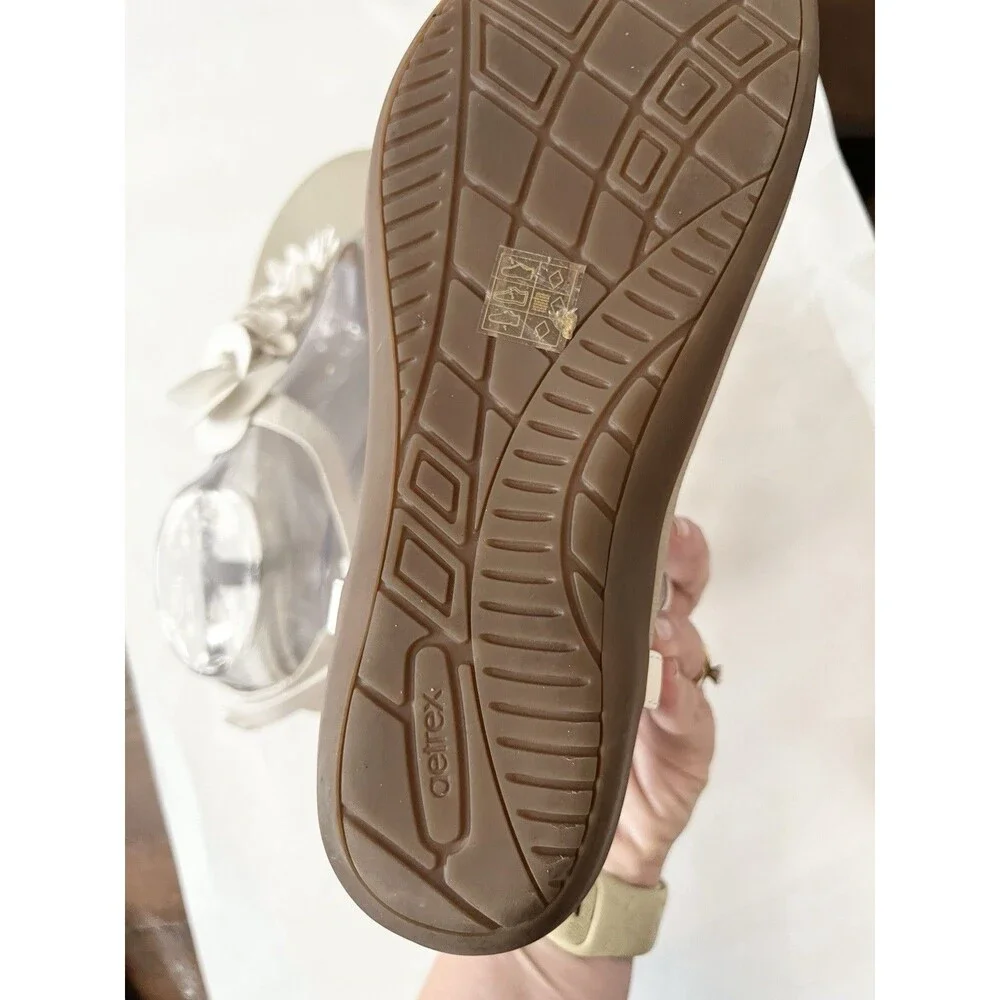 Aetrex Women's Charli Orthotic Thong Sandals Comfort Leather Size 40 9.5 9
